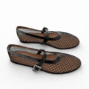 Jeffrey Campbell Sutton Mesh Mary Janes Ballet Flats 8.5